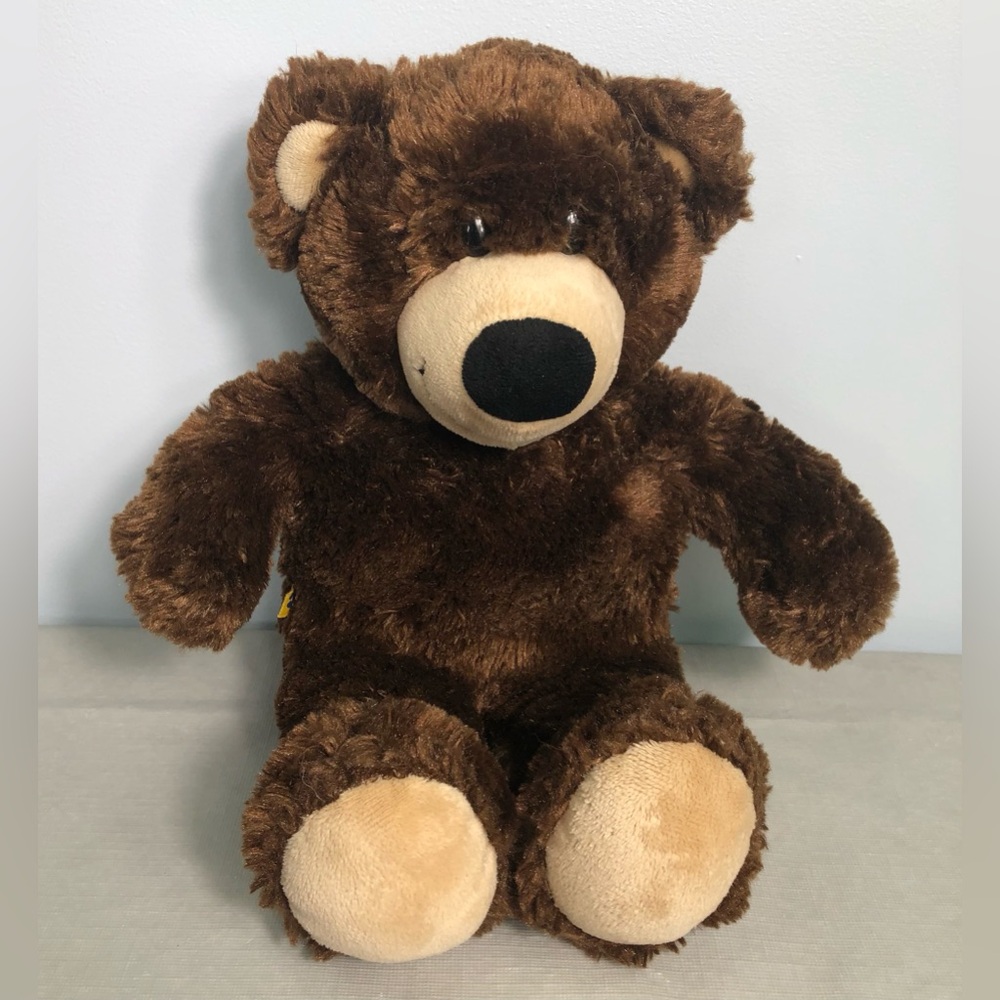 Build A Bear Smiling Dark Brown Teddy with Tan Accents Big Black Nose 15 in